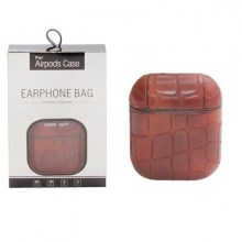 Case for airpods un crocodile darkbrown-min